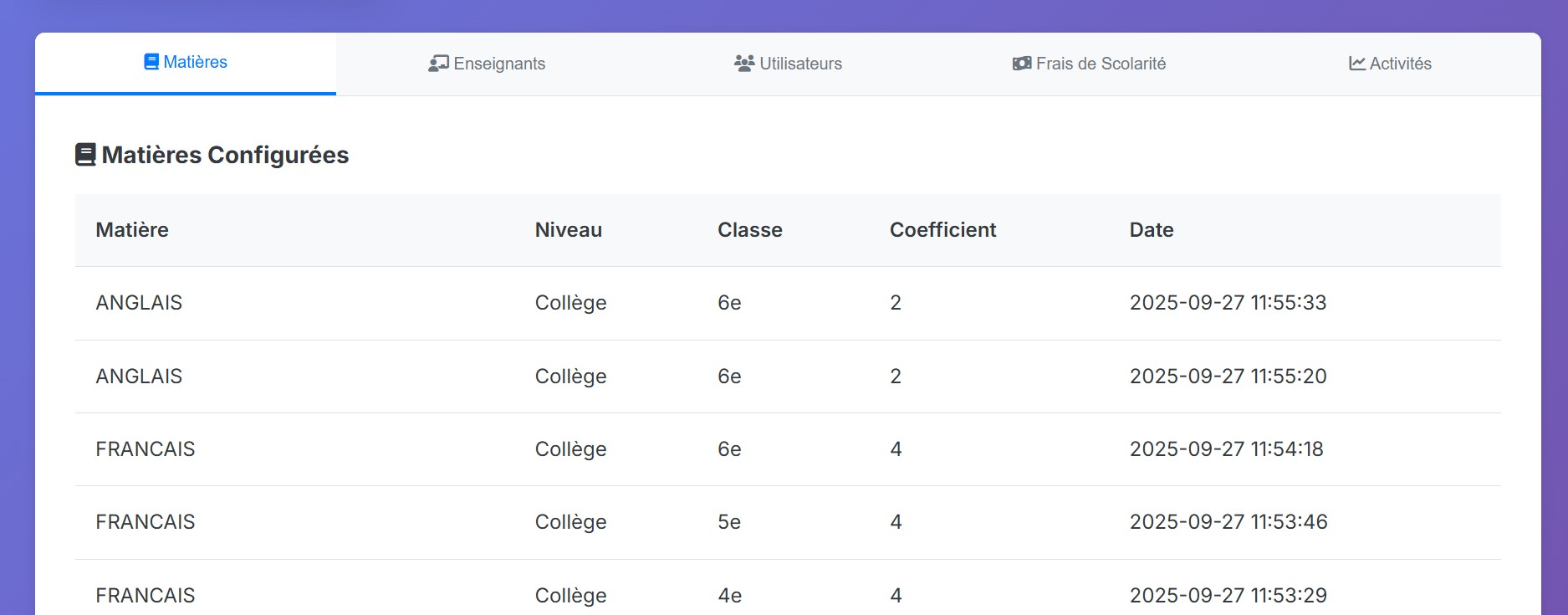 Application mobile parents VISION